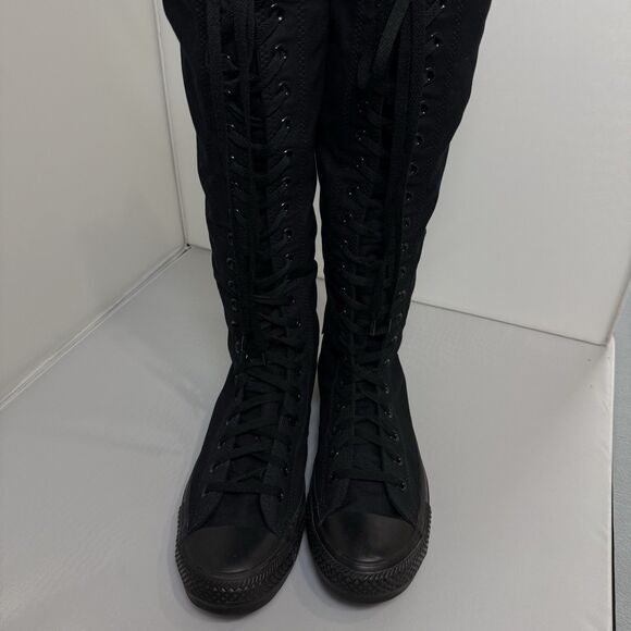 Converse Chuck Taylor XX-Hi Knee High Black Mono Lace Boots Mens 11/W13 New main image 4